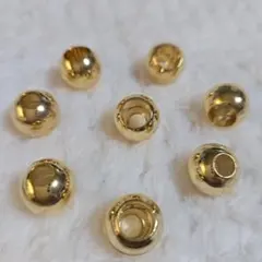 ゴールド球形ビーズ 13mm ループエンド8個セット