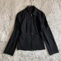 アンタイトル ジップ 2way ナイロンジャケット 羽織 ベルト付き 黒 9号