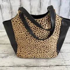 ハラコ レザー レオパード柄トートバッグ