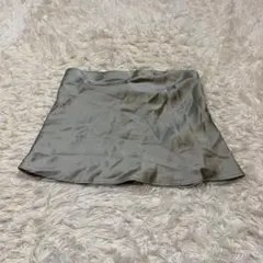 ZARA ザラ 光沢 サテン チューブトップ M グレージュ 上品 きれいめ