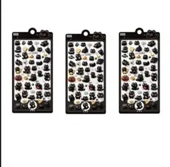 3枚セット　シール　猫　黒猫　可愛い　お洒落　軽量　コンパクト　まとめ売り　お得