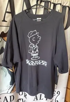 PEANUTS×GU チャーリーブラウン スウェット ダークグレー XL