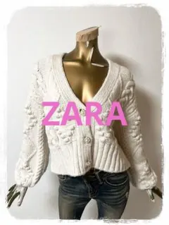 ☘️T21101☘️ZARA ケーブルニット カーディガン M