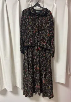 インゲボルグ INGEBORG 花柄 チェリー柄 長袖シャツワンピース