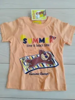新品　おさるのジョージ　 サマーTシャツ 半袖Tシャツ　サイズ80　オレンジ色