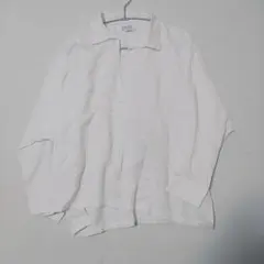 LOWRYS FARMホワイト 長袖シャツ オープンカラー