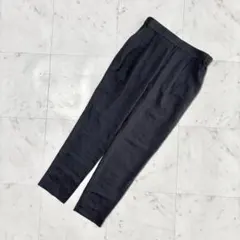 希少】 90s ブラック アイリッシュリネン ツータック ワイドスラックス