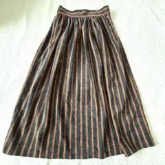 CHARM BERRY TIC フレア　ゴーディロイ　ストライプブラックブラウン