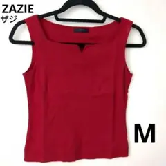 ザジ　ZAZIE　カットソー　Tシャツ　袖なしキャミソール　赤　絹100％レッドのサムネイル