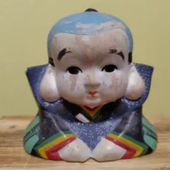 【レトロ】福助人形 陶器製 置物のサムネイル
