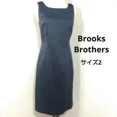 ブルックスブラザーズ ノースリーブ ワンピース ひざ丈 ネイビー フォーマル