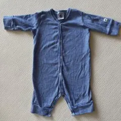 プチバトー　PETIT BATEAU ストライプロンパース 3m/60cm