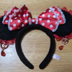 ミニーマウス風カチューシャ 赤い水玉