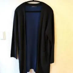 も*お様 春物【RAGEBLUE】ロングカーディガン M 黒/青