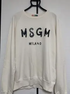 MSGM ロゴプリント スウェット トレーナー アイボリー