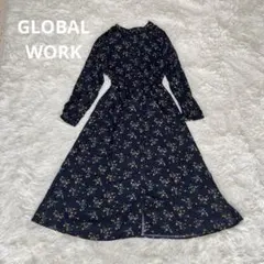 GLOBAL WORK 小花柄ロングワンピース　M