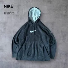 y様専用791 古着NIKEプルオーバーフリースパーカービッグスウォッシュ刺繍ロ