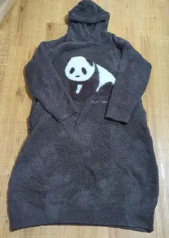 ジェラートピケ パンダ グレー ルームウェア ワンピース