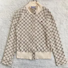 極美品✨バーバリーブルーレーベル　ジップアップブルゾン　ノバチェック　ホースロゴ