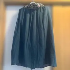 ダークグリーン フレアスカート Msize