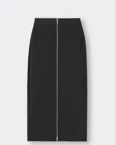 【美品】GU ジーユー　フロントジップナローロングスカート　黒　ブラック　M