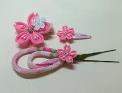 つまみ細工　髪飾り　ハンドメイド