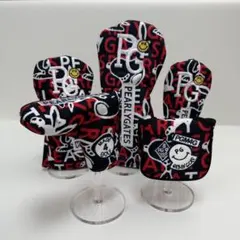 PEARLY GATES ヘッドカバーセット 黒赤5点