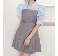 dazzlinレイヤードシャツミニワンピース