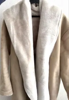 美品 GALLARDA GALANTE NAVY ムートン コート ベージュ