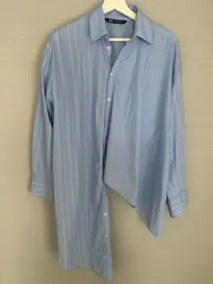 ZARA ザラ アシンメトリーショート丈ストライプシャツ