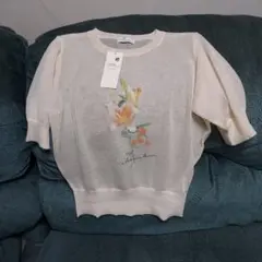 earth music & ecology 花柄ニット 五分袖