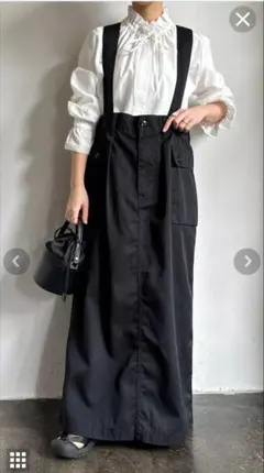 オブラダ　MILITARY SKIRT ミリタリースカート　サスペンダー　黒のサムネイル