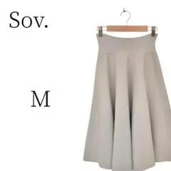 Sov. ソブ グレー ひざ丈フレアスカート Mのサムネイル
