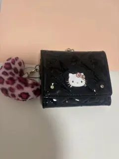 ※専用※キティちゃん エナメル 口金財布 ピンクヒョウ柄 チャーム付き