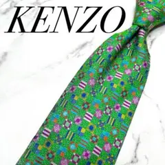 2321 【美品】 ケンゾー ネクタイ パターン柄 アート柄