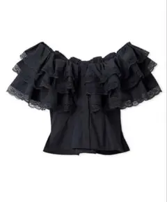 OHGA FRILL BLOUSE 裾フリルブラウス ブラック【美品】 - メルカリ