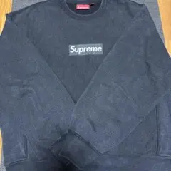 supreme washed box logo crewneck black