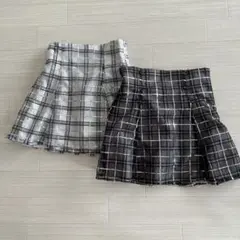 GRL 白黒チェック フレアミニスカート スカート キラキラ 未使用