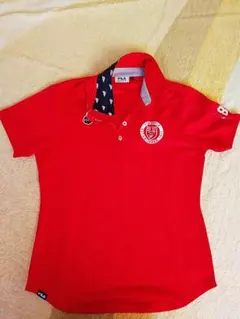 FILA 赤 半袖ポロシャツ　Mサイズ