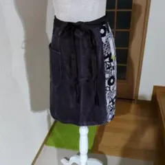 【新品・未使用❢】【最終価格】【ホットマン紫色 花柄エプロン】サイドポケット付き