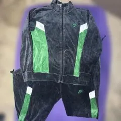 極美品】NIKE ベロア ジャージ セットアップ Y2K 黒×緑 M/S - メルカリ