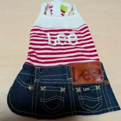 Lee 犬服 4Sサイズ レッドボーダー デニム風のサムネイル