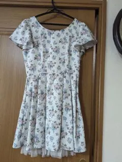 アンクルージュ　花柄ワンピース　アイボリー