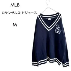 MLB ロサンゼルス・ドジャース Vネックニット M ネイビー LAロゴのサムネイル