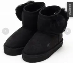 Lycee mine ハート付きムートンブーツ ブラック