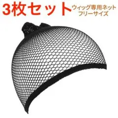 3枚セット ウィッグネット キャップ ブラックのサムネイル