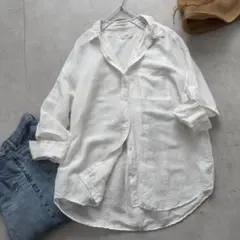 イエナ　リネンリヨセル　オーバーシャツ　ホワイト　ワイドシルエットのサムネイル