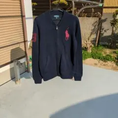 ポロラルフローレン　ネイビー ジッパー付きカーディガン 160cm