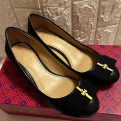 TORY BURCH トリーバーチ　黒リボンパンプス　サイズ5Cのサムネイル