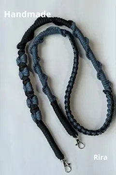 パラコード 青×黒　スマホショルダーストラップ